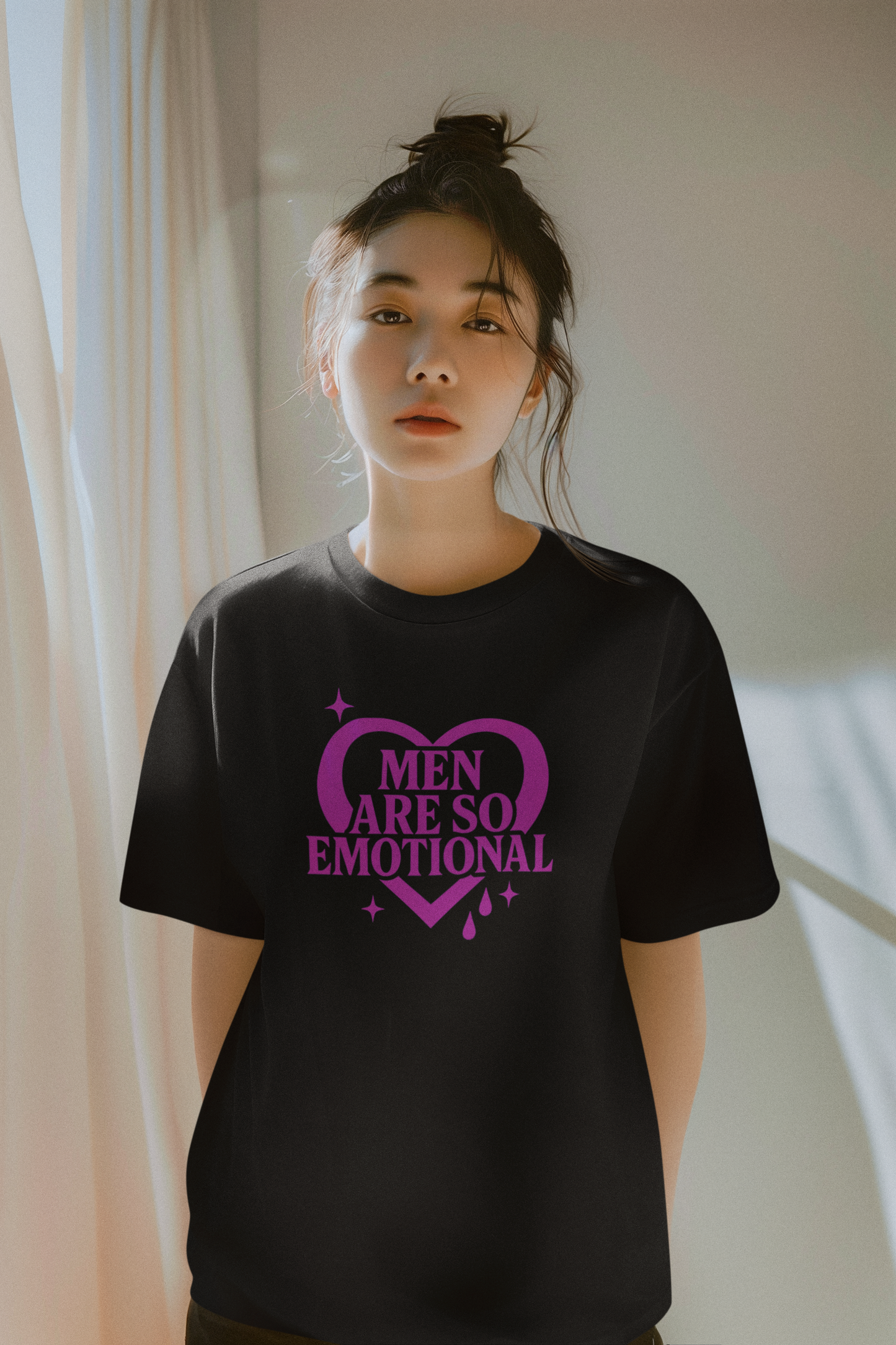 Men Are So Emotional Shirt – Feminist Graphic Tee, 2000s style Funny Empowerment Shirt for Women, Sarcastic Quote Tee