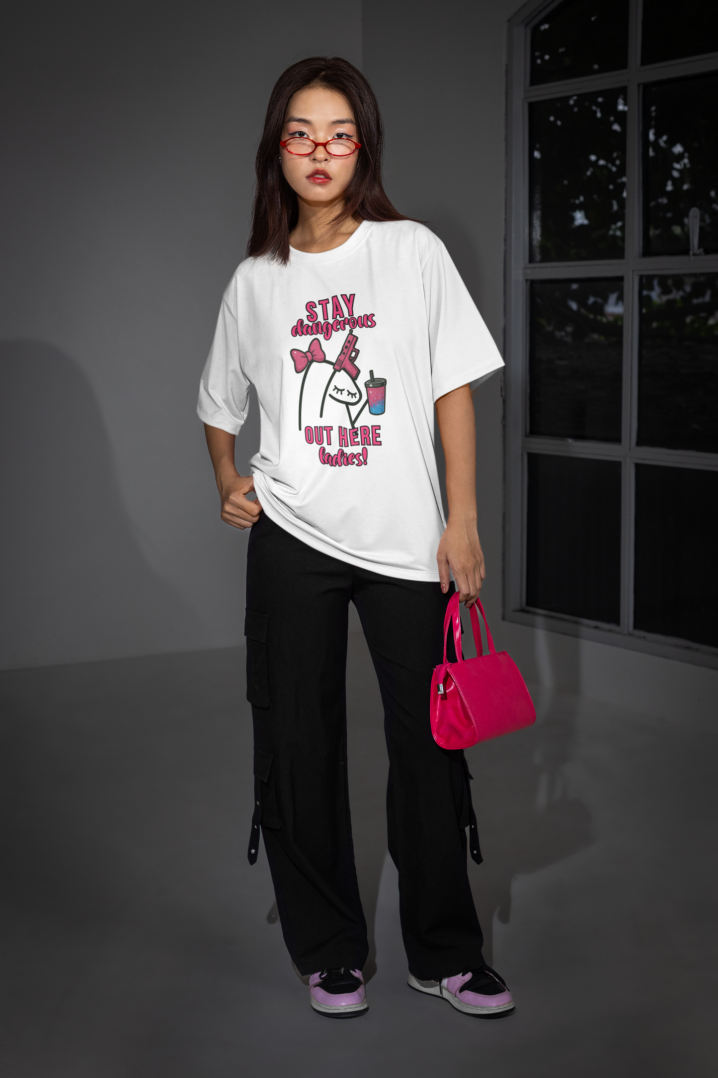 Stay Dangerous Meme Girl Tee – Sassy Feminine Aesthetic Shirt – Viral Meme Inspired Graphic Tee