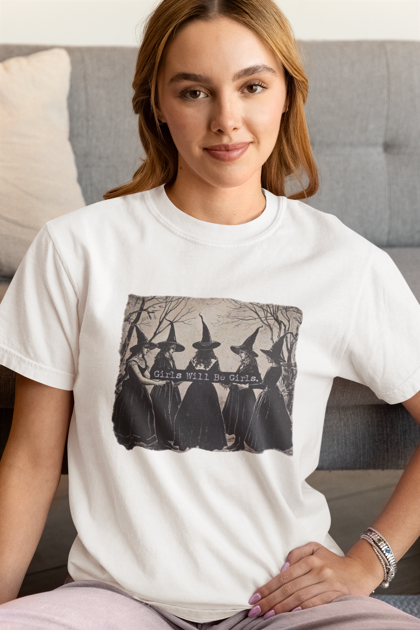 Girls Will Be Girls Shirt – Dark Feminine Witch Shirt – Dark Academia Aesthetic, Coven Graphic Tee, Spooky Season Shirt
