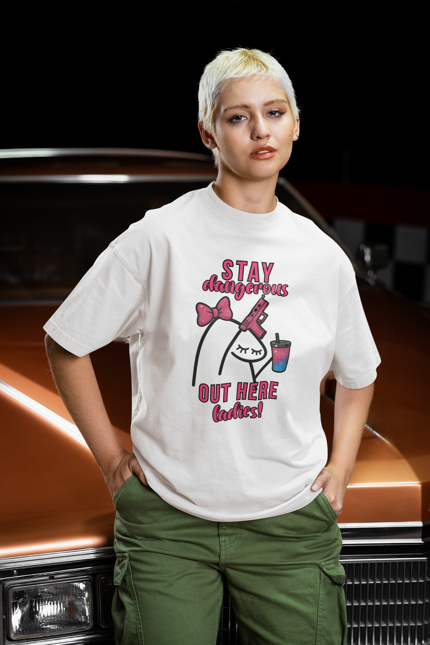 Stay Dangerous Meme Girl Tee – Sassy Feminine Aesthetic Shirt – Viral Meme Inspired Graphic Tee