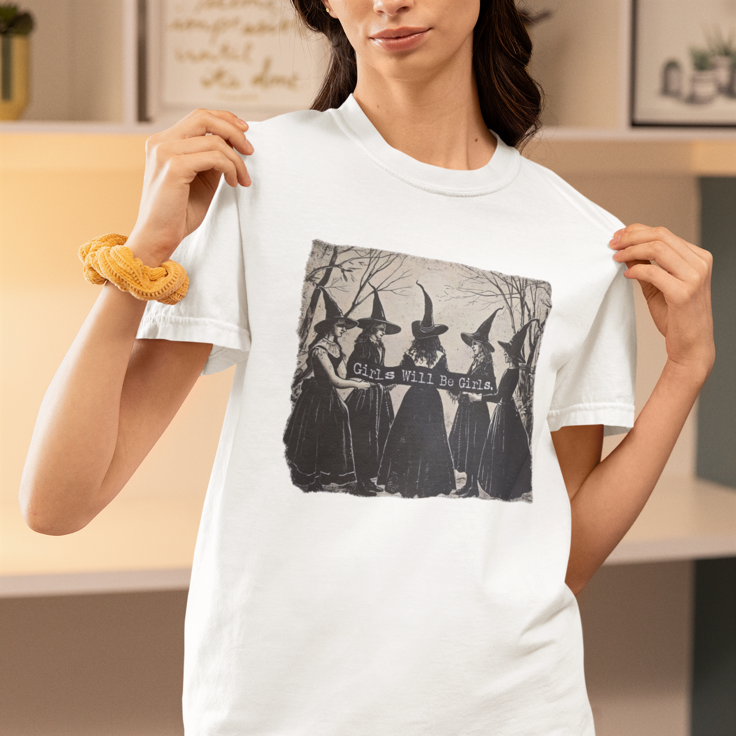 Girls Will Be Girls Shirt – Dark Feminine Witch Shirt – Dark Academia Aesthetic, Coven Graphic Tee, Spooky Season Shirt