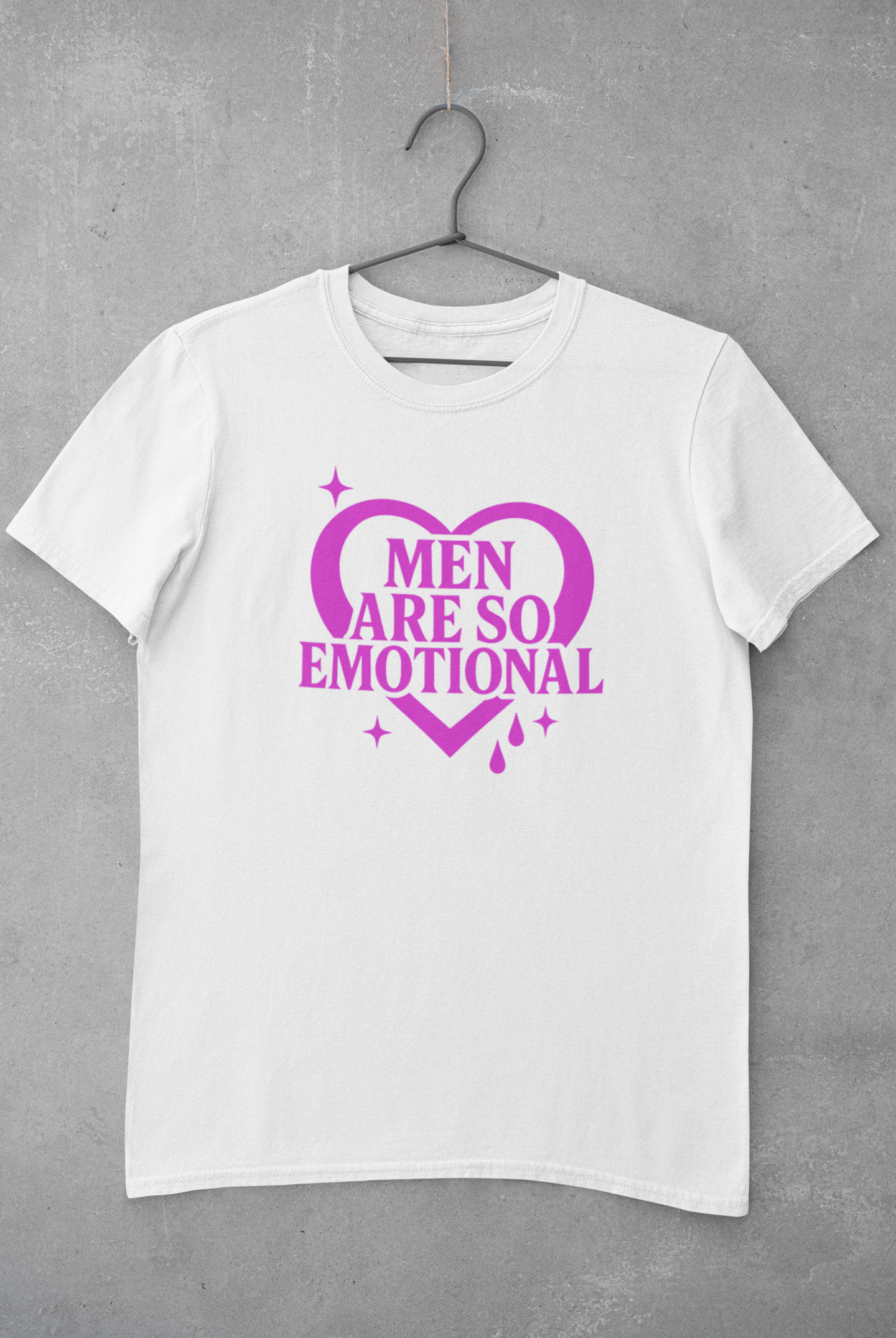 Men Are So Emotional Shirt – Feminist Graphic Tee, 2000s style Funny Empowerment Shirt for Women, Sarcastic Quote Tee