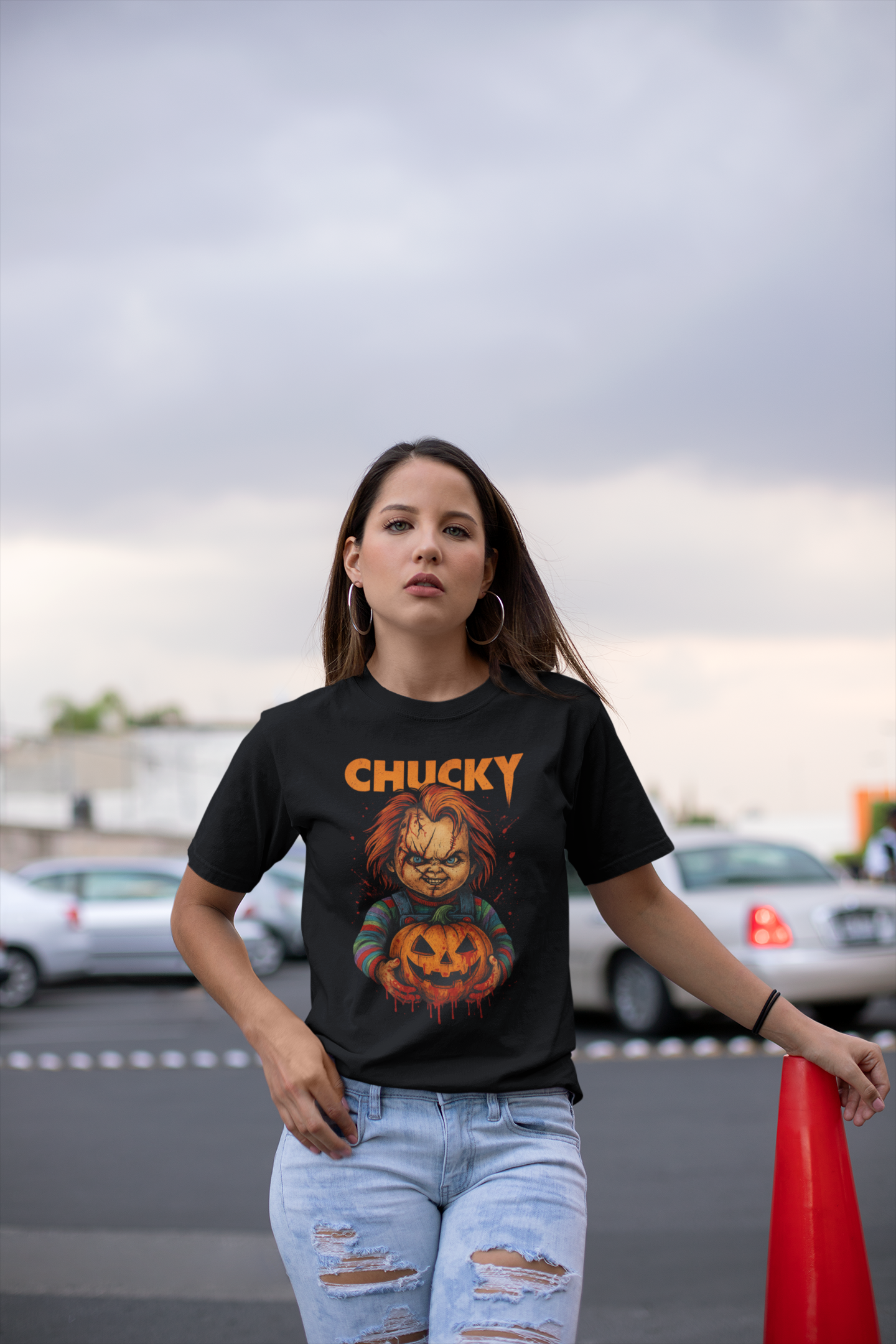 Retro Horror Halloween Shirt – Pumpkin Slasher Tee