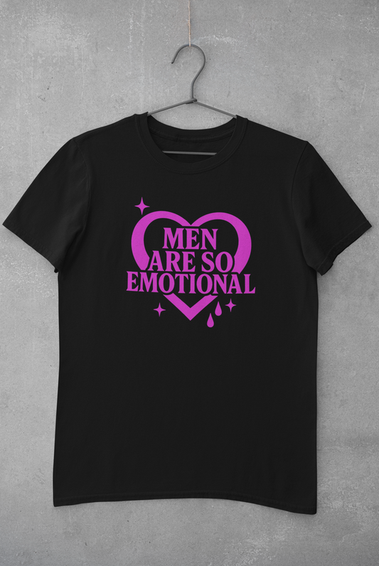 Men Are So Emotional Shirt – Feminist Graphic Tee, 2000s style Funny Empowerment Shirt for Women, Sarcastic Quote Tee
