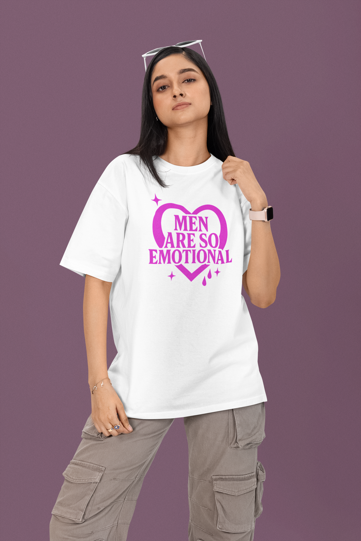 Men Are So Emotional Shirt – Feminist Graphic Tee, 2000s style Funny Empowerment Shirt for Women, Sarcastic Quote Tee