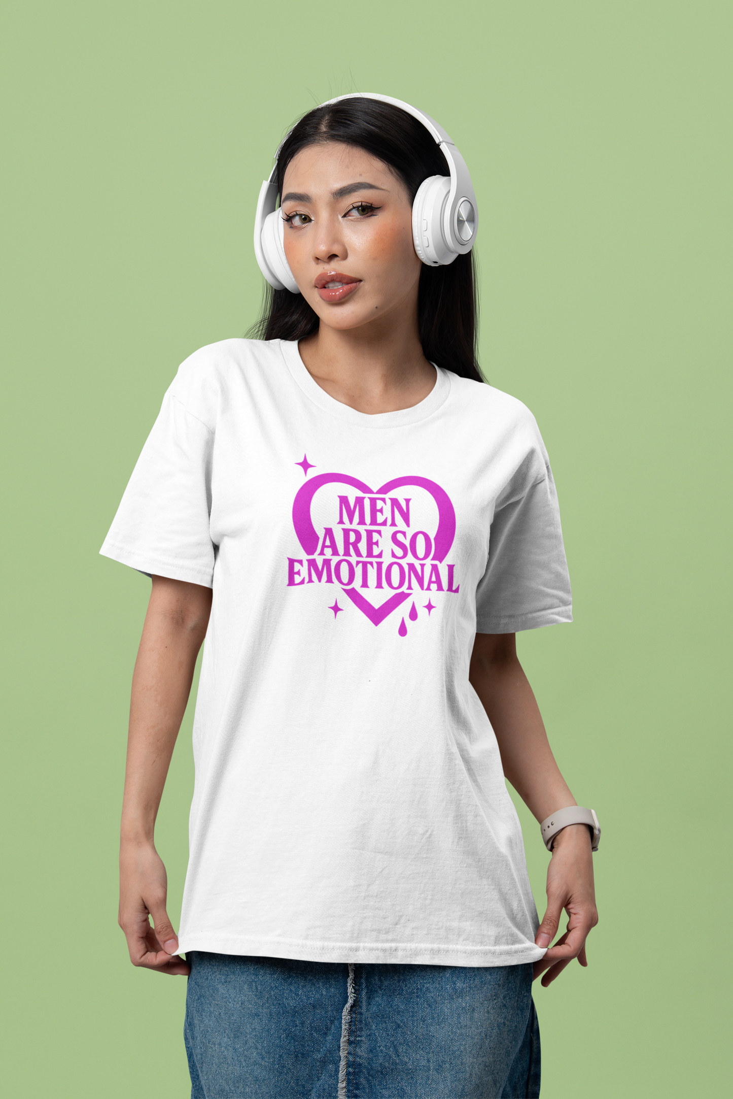 Men Are So Emotional Shirt – Feminist Graphic Tee, 2000s style Funny Empowerment Shirt for Women, Sarcastic Quote Tee